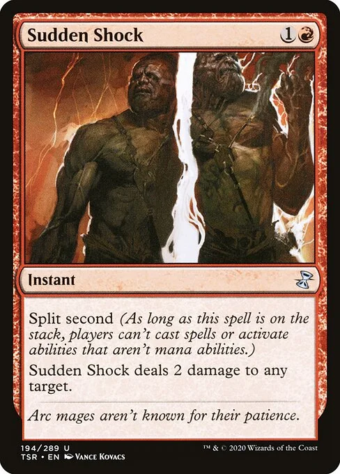 Sudden Shock, carta Magic di tipo Instant illustrata da Vance Kovacs