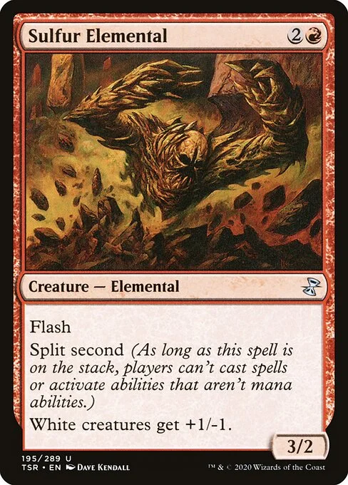 Sulfur Elemental, carta Magic di tipo Creature — Elemental illustrata da Dave Kendall
