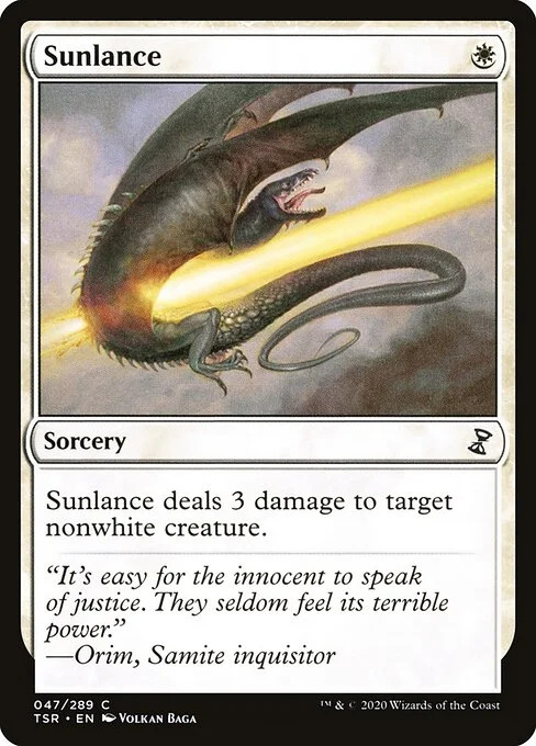 Sunlance, carta Magic di tipo Sorcery illustrata da Volkan Baǵa