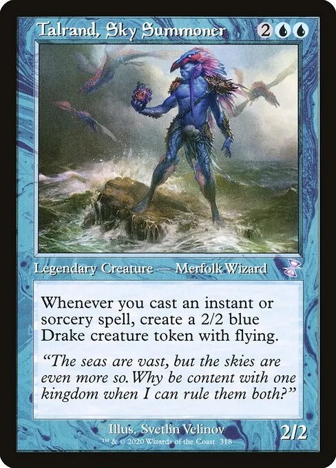 Talrand, Sky Summoner, carta Magic di tipo Legendary Creature — Merfolk Wizard illustrata da Svetlin Velinov
