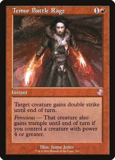 Temur Battle Rage, carta Magic di tipo Instant illustrata da Jaime Jones
