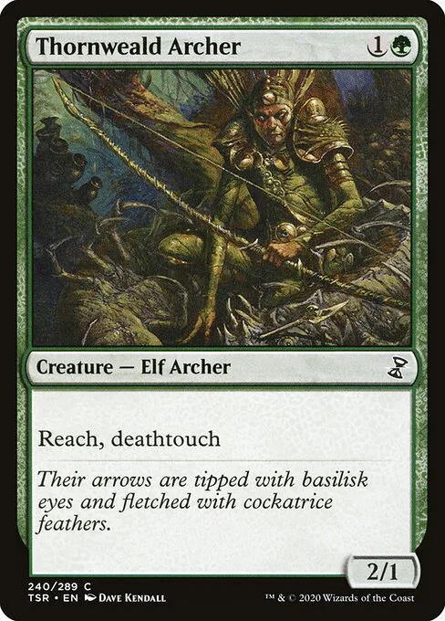 Thornweald Archer, carta Magic di tipo Creature — Elf Archer illustrata da Dave Kendall
