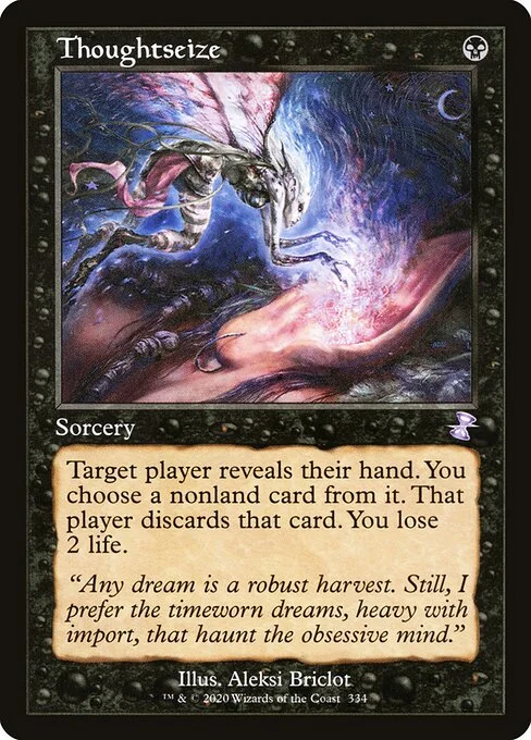 Thoughtseize, carta Magic di tipo Sorcery illustrata da Aleksi Briclot