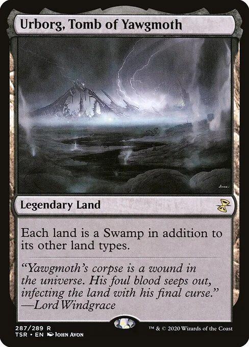 Urborg, Tomb of Yawgmoth, carta Magic di tipo Legendary Land illustrata da John Avon