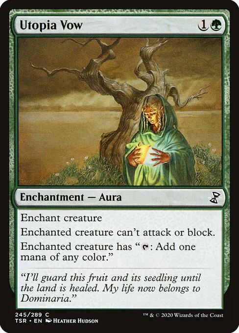 Utopia Vow, carta Magic di tipo Enchantment — Aura illustrata da Heather Hudson