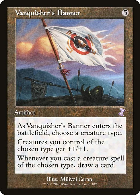 Vanquisher's Banner, carta Magic di tipo Artifact illustrata da Milivoj Ćeran