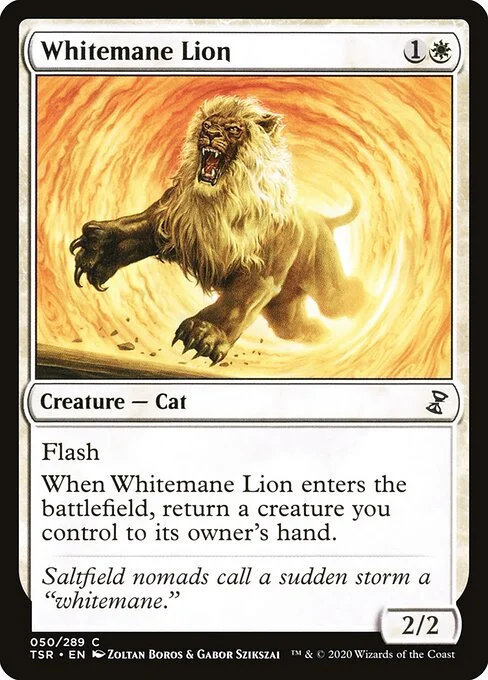 Whitemane Lion, carta Magic di tipo Creature — Cat illustrata da Zoltan Boros & Gabor Szikszai
