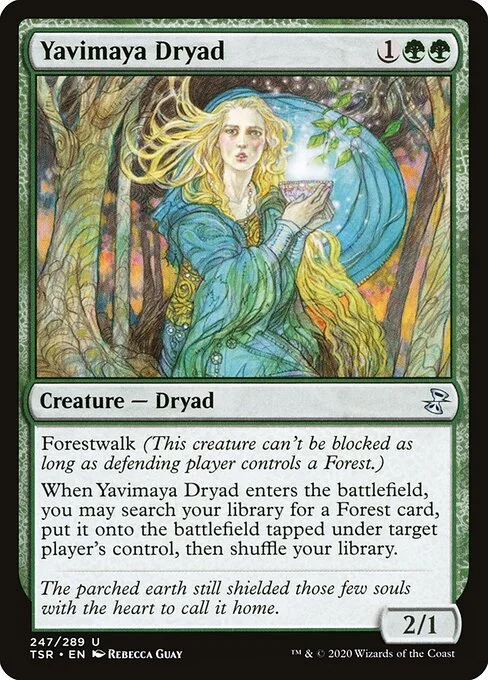 Yavimaya Dryad, carta Magic di tipo Creature — Dryad illustrata da Rebecca Guay