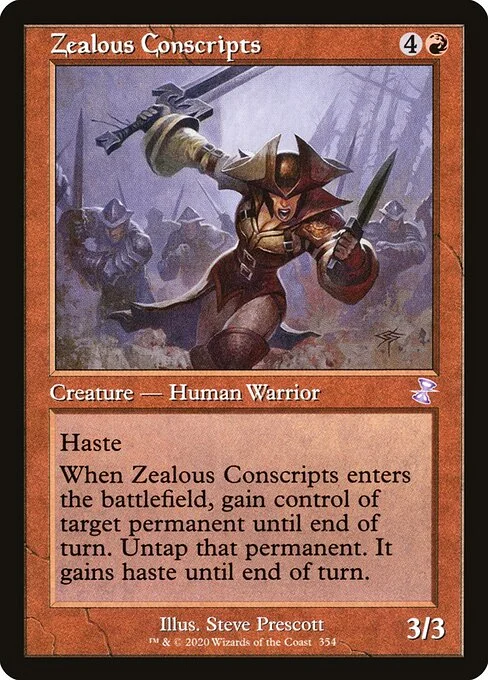 Zealous Conscripts, carta Magic di tipo Creature — Human Warrior illustrata da Steve Prescott