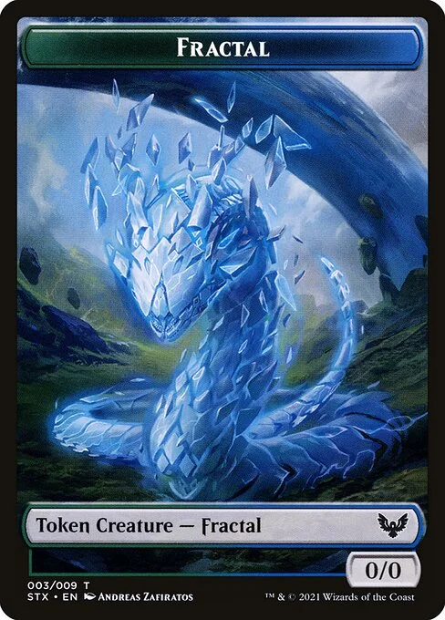 Fractal, carta Magic di tipo Token Creature — Fractal illustrata da Andreas Zafiratos