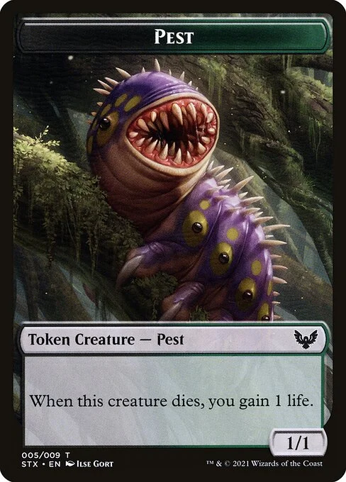 Pest, carta Magic di tipo Token Creature — Pest illustrata da Ilse Gort