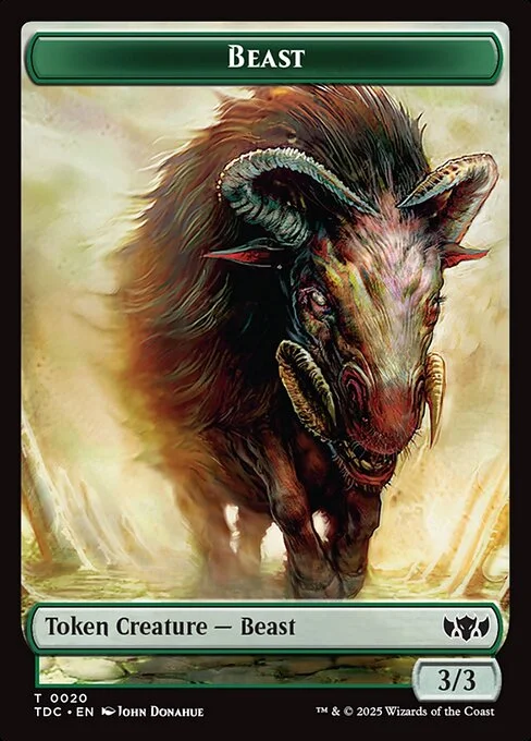 Beast, carta Magic di tipo Token Creature — Beast illustrata da John Donahue