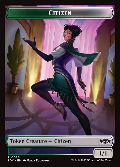 Citizen, carta Magic di tipo Token Creature — Citizen illustrata da Maria Poliakova