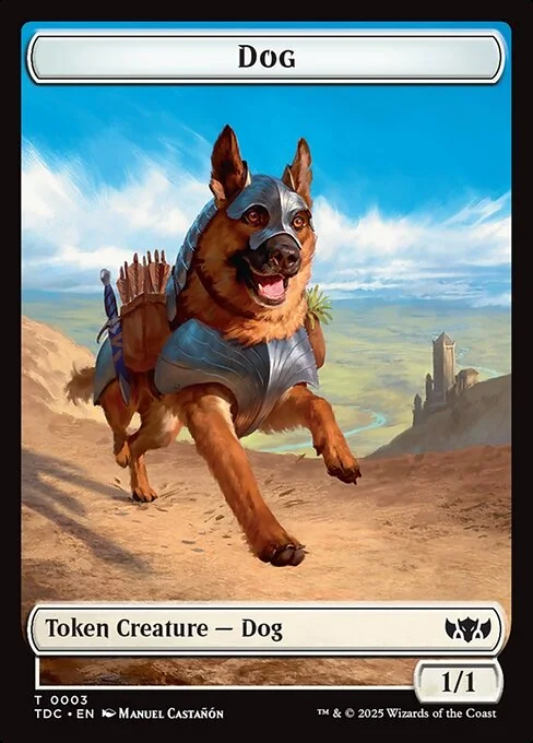 Dog, carta Magic di tipo Token Creature — Dog illustrata da Manuel Castañón