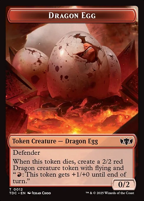 Dragon Egg, carta Magic di tipo Token Creature — Dragon Egg illustrata da Jehan Choo