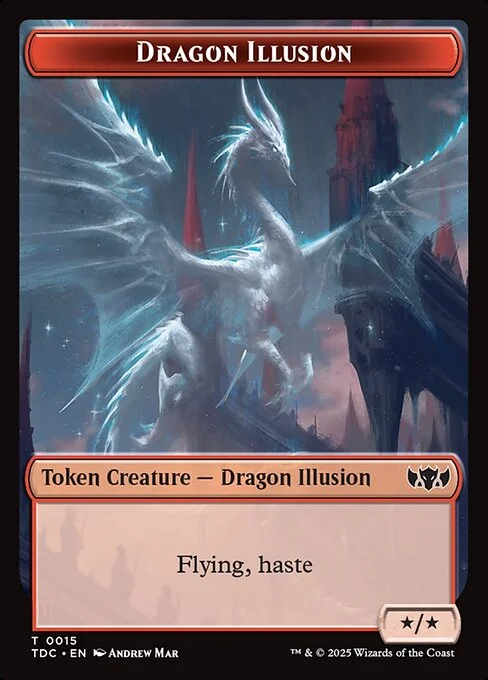Dragon Illusion, carta Magic di tipo Token Creature — Dragon Illusion illustrata da Andrew Mar