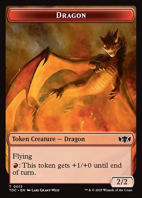 Dragon, carta Magic di tipo Token Creature — Dragon illustrata da Lars Grant-West