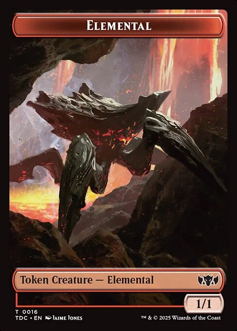 Elemental, carta Magic di tipo Token Creature — Elemental illustrata da Jaime Jones