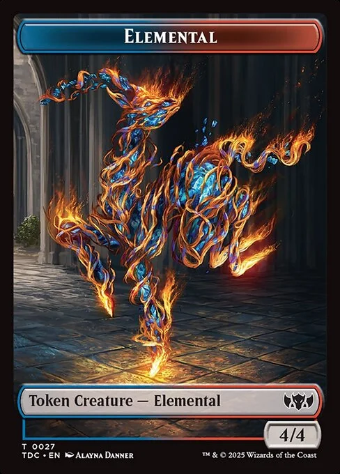 Elemental, carta Magic di tipo Token Creature — Elemental illustrata da Alayna Danner