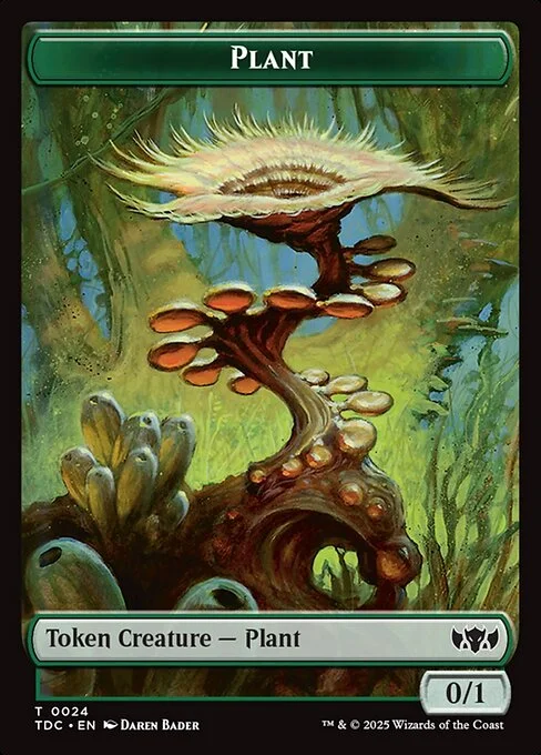 Plant, carta Magic di tipo Token Creature — Plant illustrata da Daren Bader