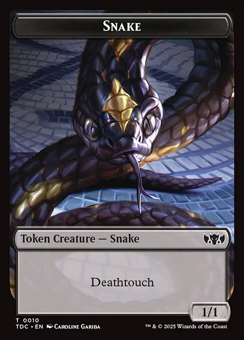 Snake, carta Magic di tipo Token Creature — Snake illustrata da Caroline Gariba