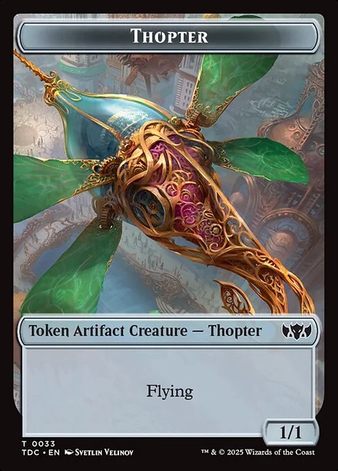 Thopter, carta Magic di tipo Token Artifact Creature — Thopter illustrata da Svetlin Velinov
