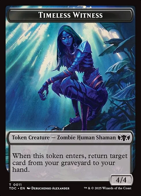 Timeless Witness, carta Magic di tipo Token Creature — Zombie Human Shaman illustrata da Deruchenko Alexander