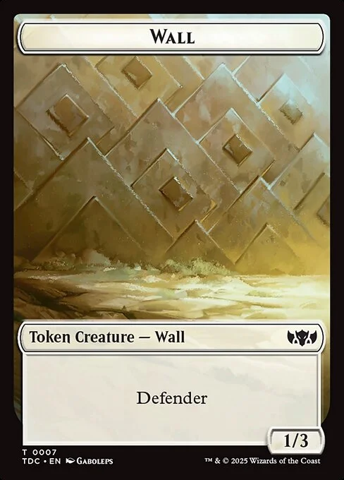 Wall, carta Magic di tipo Token Creature — Wall illustrata da Gaboleps