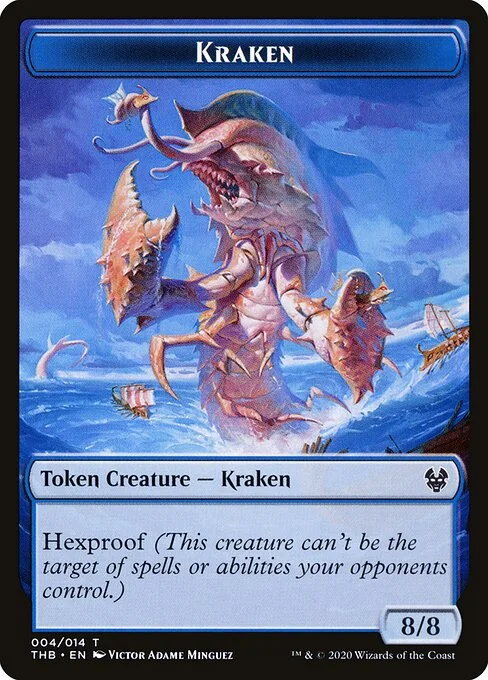 Kraken, carta Magic di tipo Token Creature — Kraken illustrata da Victor Adame Minguez