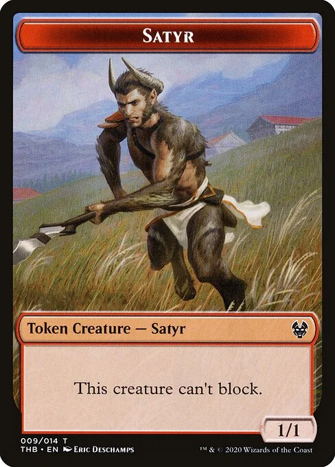 Satyr, carta Magic di tipo Token Creature — Satyr illustrata da Eric Deschamps
