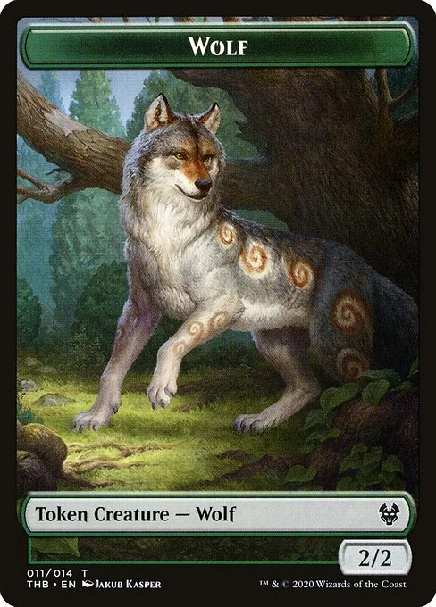 Wolf, carta Magic di tipo Token Creature — Wolf illustrata da Jakub Kasper