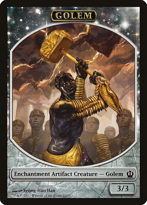 Golem, carta Magic di tipo Token Enchantment Artifact Creature — Golem illustrata da Yeong-Hao Han