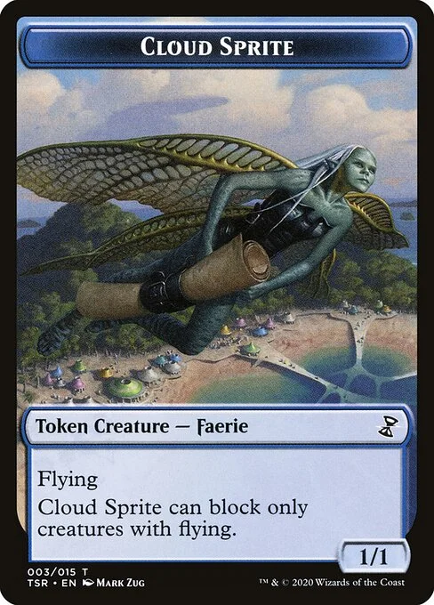 Cloud Sprite, carta Magic di tipo Token Creature — Faerie illustrata da Mark Zug