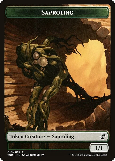 Saproling, carta Magic di tipo Token Creature — Saproling illustrata da Warren Mahy