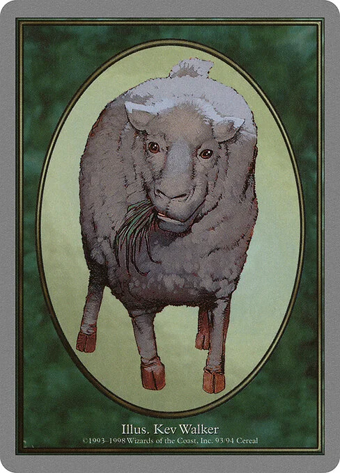 Sheep, carta Magic di tipo Token Creature — Sheep illustrata da Kev Walker