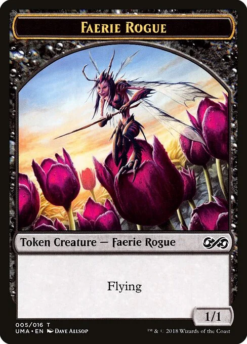 Faerie Rogue, carta Magic di tipo Token Creature — Faerie Rogue illustrata da Dave Allsop