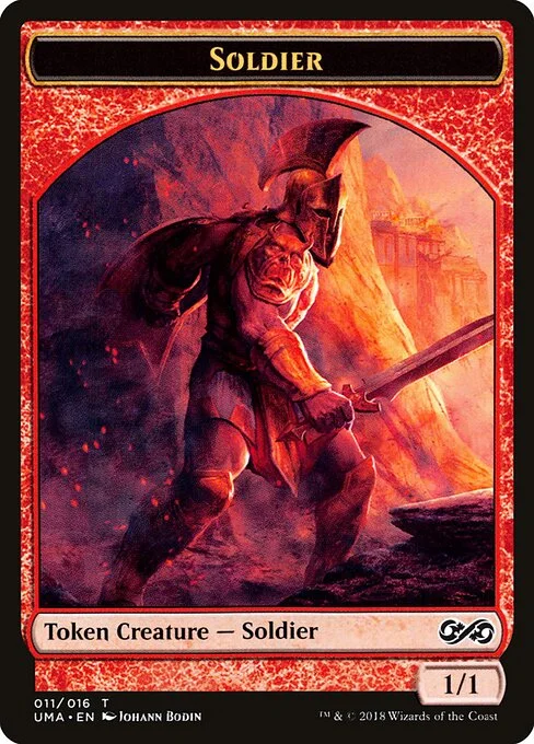 Soldier, carta Magic di tipo Token Creature — Soldier illustrata da Johann Bodin