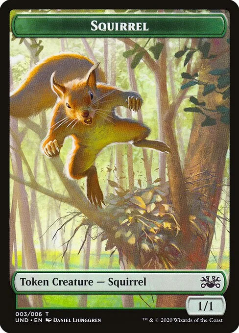 Squirrel, carta Magic di tipo Token Creature — Squirrel illustrata da Daniel Ljunggren