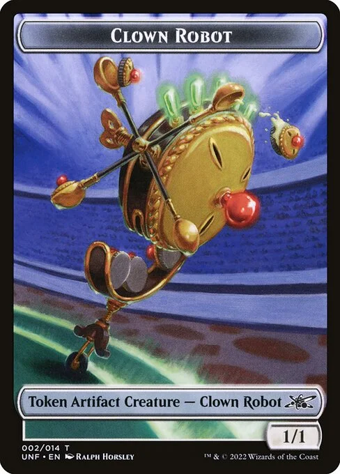 Clown Robot, carta Magic di tipo Token Artifact Creature — Clown Robot illustrata da Ralph Horsley
