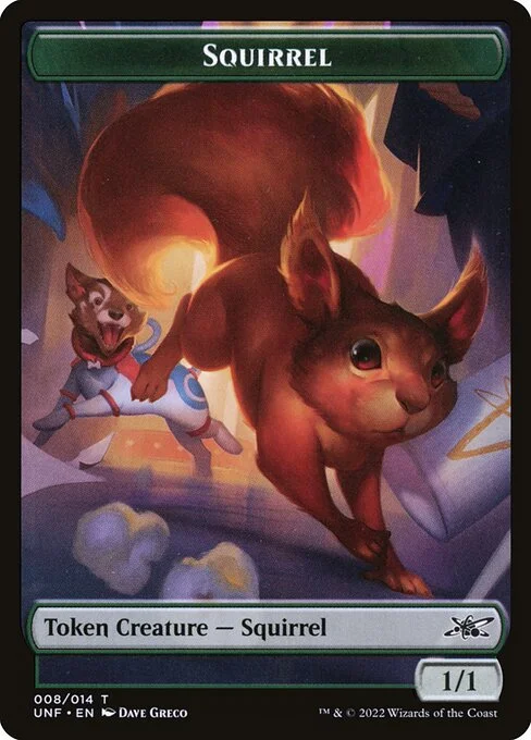 Squirrel, carta Magic di tipo Token Creature — Squirrel illustrata da Dave Greco