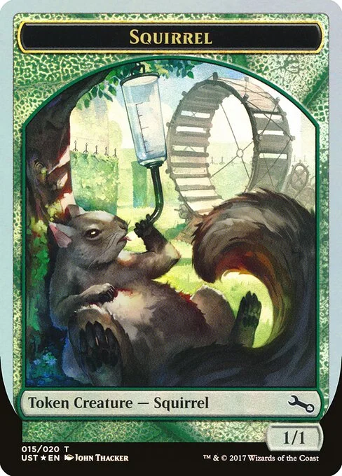 Squirrel, carta Magic di tipo Token Creature — Squirrel illustrata da John Thacker