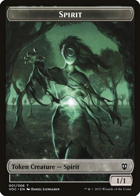 Spirit, carta Magic di tipo Token Creature — Spirit illustrata da Daniel Ljunggren