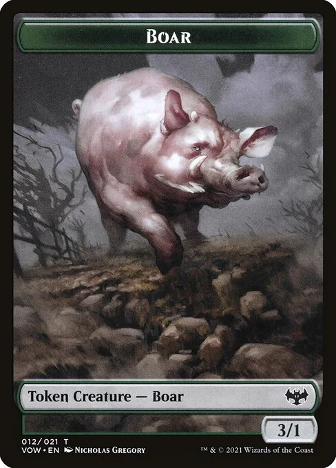 Boar, carta Magic di tipo Token Creature — Boar illustrata da Nicholas Gregory