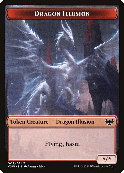 Dragon Illusion, carta Magic di tipo Token Creature — Dragon Illusion illustrata da Andrew Mar