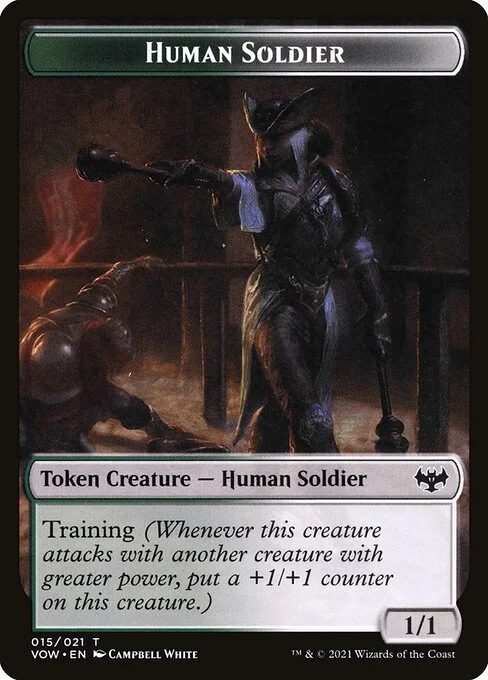 Human Soldier, carta Magic di tipo Token Creature — Human Soldier illustrata da Campbell White