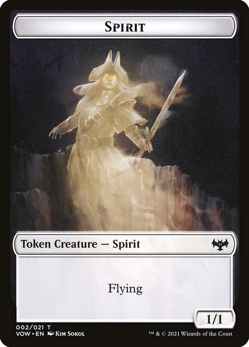 Spirit, carta Magic di tipo Token Creature — Spirit illustrata da Kim Sokol