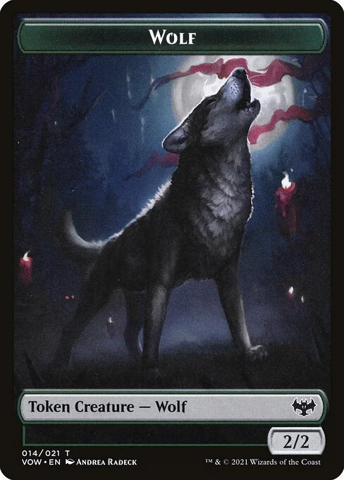 Wolf, carta Magic di tipo Token Creature — Wolf illustrata da Andrea Radeck