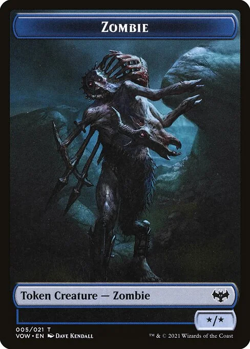 Zombie, carta Magic di tipo Token Creature — Zombie illustrata da Dave Kendall