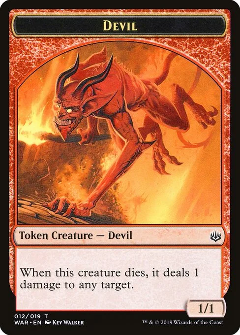 Devil, carta Magic di tipo Token Creature — Devil illustrata da Kev Walker