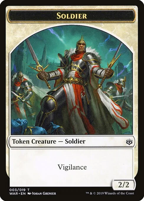 Soldier, carta Magic di tipo Token Creature — Soldier illustrata da Johan Grenier